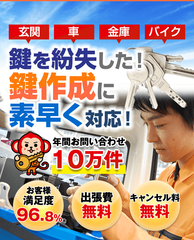 鍵作成は鍵屋の鍵猿