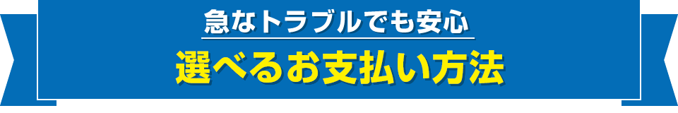 選べるお支払い方法